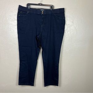Jessica London Ankle Jeans Womens Plus 26W Blue 5‎ Pocket Medium Wash Stretch
